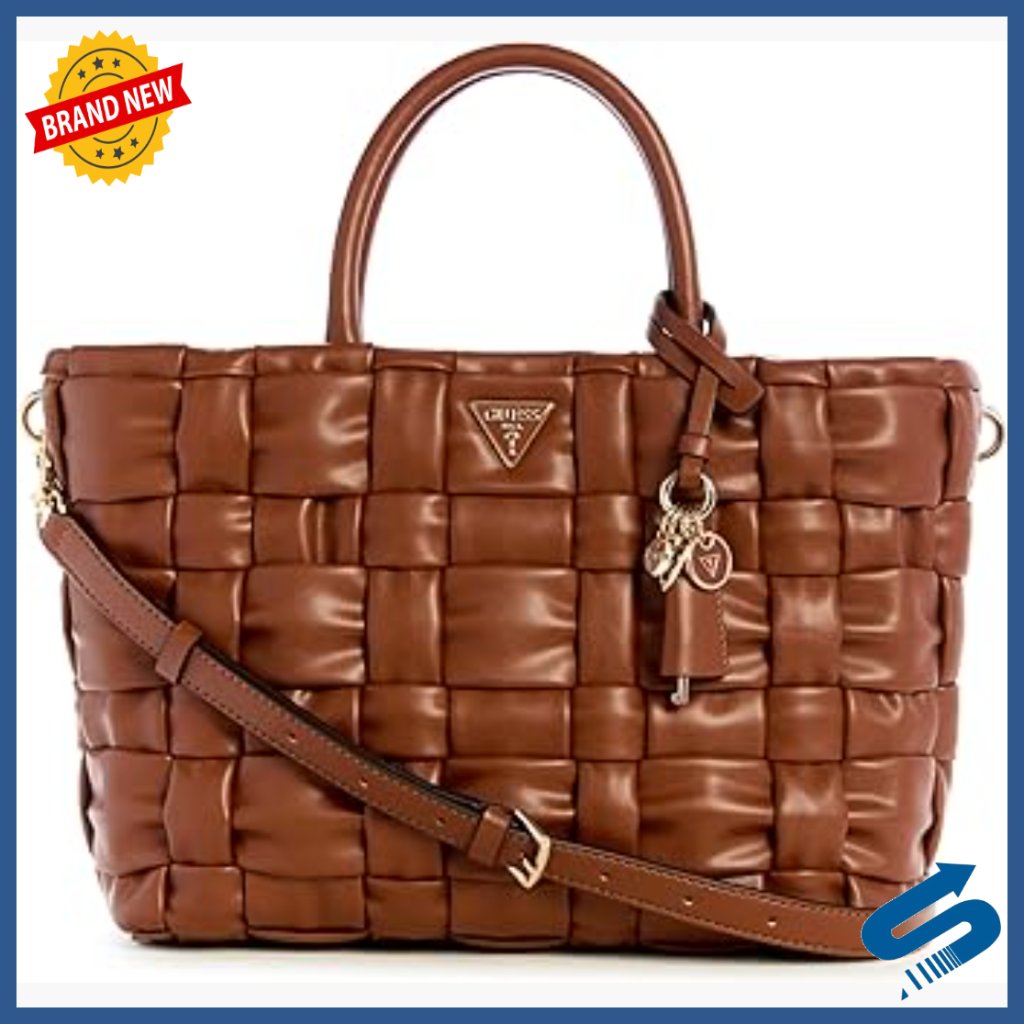 Eco Woven Nappa Pu Satchel With Detachable Crossbody Strap